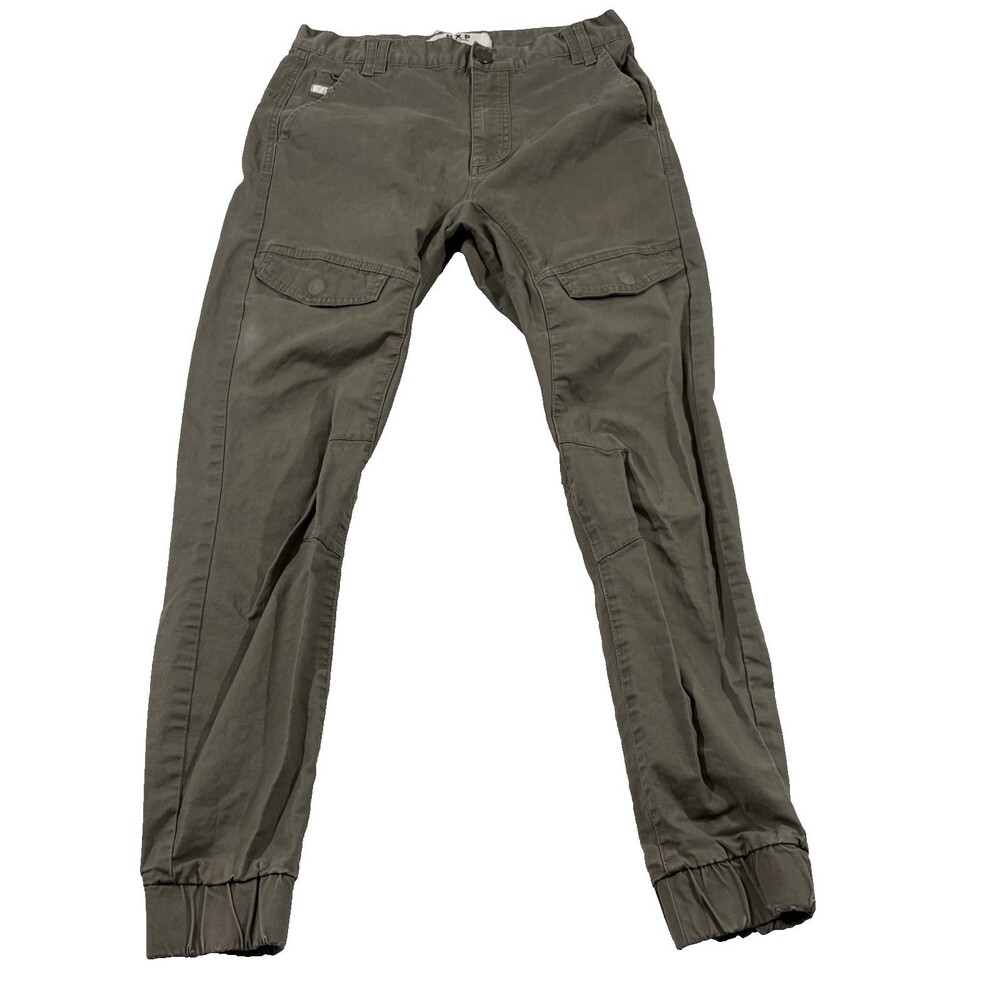Nena & Pasadena NXP Mens Cuffed Jogger Flight Pants Gray Tapered Stretch Sz 31